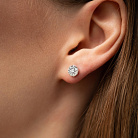 Золотые серьги - пусеты с бриллиантами 344901121 от ювелирного магазина Оникс - 3