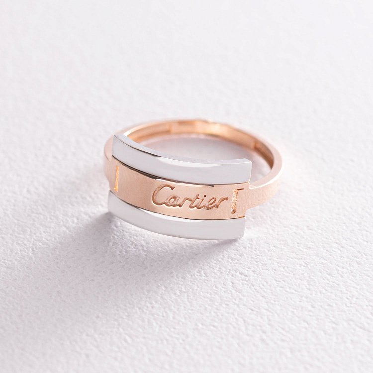 Каблучка в червоному і білому золоті к06702 Каблучка в червоному і білому золоті к06702 від ювелірного магазину Онікс