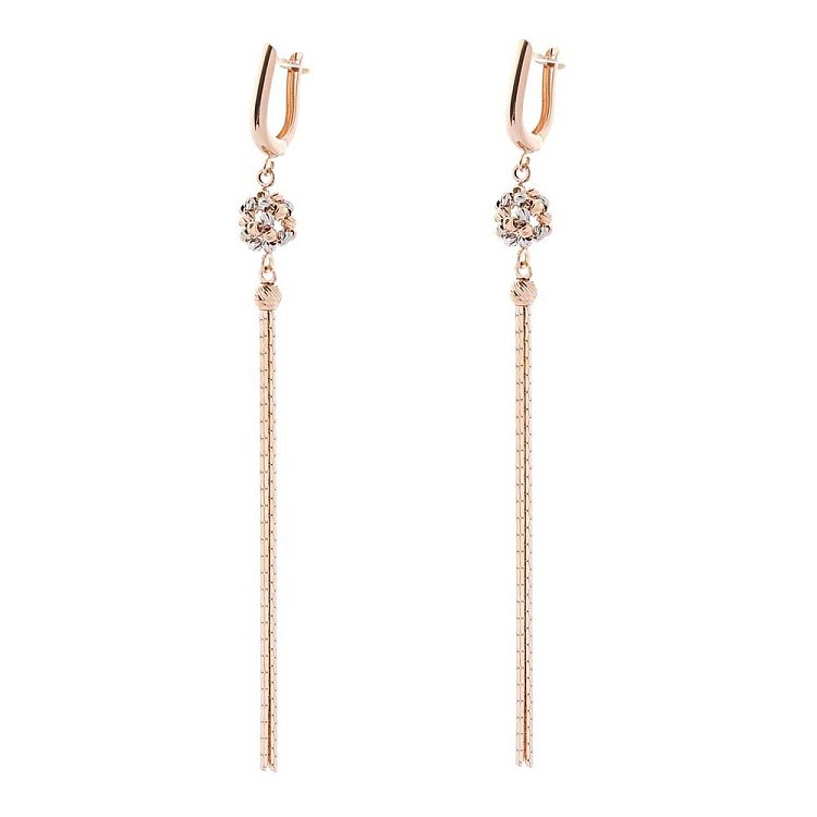 Золоті сережки "Квіточки на ланцюжку" с05609 від ювелірного магазину Онікс - 1