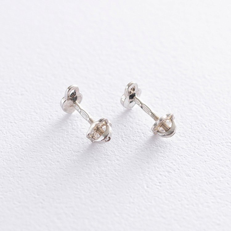 Срібні сережки-пусети "Замочки" з чорнінням 121886 від ювелірного магазину Онікс - 2