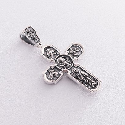 Православний хрест з чорнінням "Розп'яття Христове. Ікона Божої Матері" 133094 №3