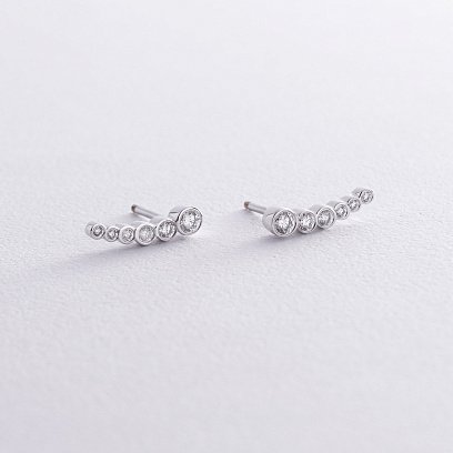 Золоті сережки - пусети з діамантами сб0484м