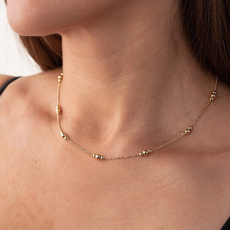 Кольє "Кульки" в жовтому золоті кол02023 від ювелірного магазину Онікс - 1