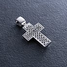 Серебряный крест "Распятие. Спаси и Сохрани" (на укр. языке) кду-21 от ювелирного магазина Оникс - 1