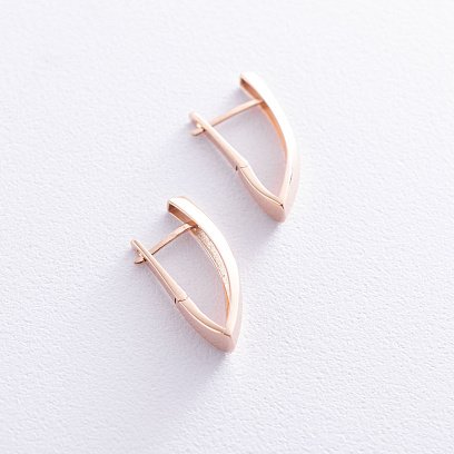 Сережки в червоному золоті на англійській застібці с06832 №4