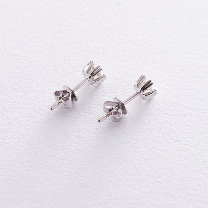 Золотые серьги - пусеты с бриллиантами "Сердечки" сб0084ca №3