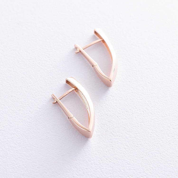 Сережки в червоному золоті на англійській застібці с06832 від ювелірного магазину Онікс - 3