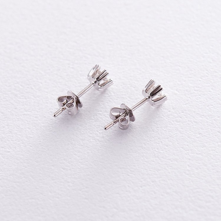 Золотые серьги - пусеты с бриллиантами "Сердечки" сб0084ca от ювелирного магазина Оникс - 2