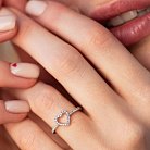Золотое кольцо "Сердечко" с бриллиантами кб0496ch от ювелирного магазина Оникс - 5