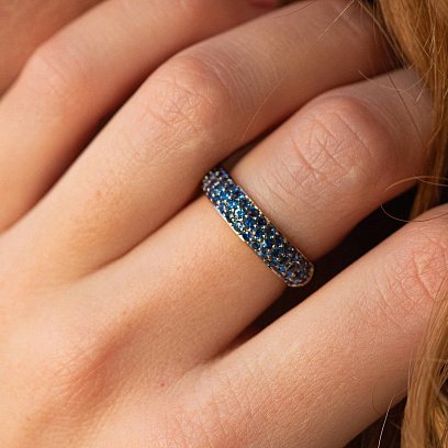 Золотое кольцо с сапфирами кб0446gl №7