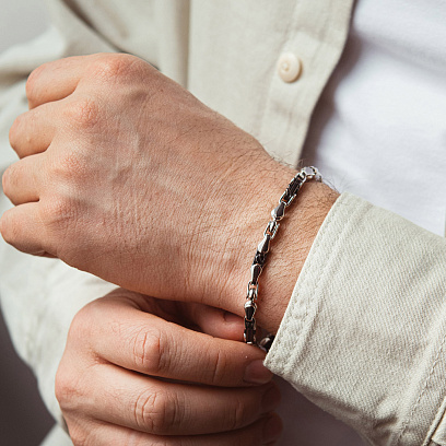 Срібний чоловічий браслет ZANCAN ESB242 №4