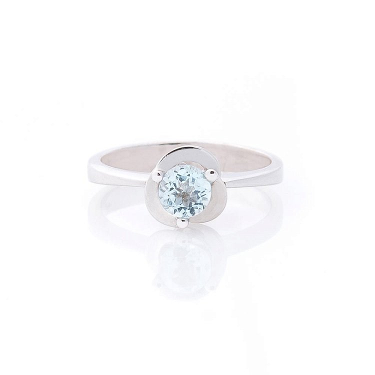 Золота заручальна каблучка з блакитним топазом к02602 від ювелірного магазину Онікс - 2