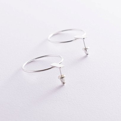 Серебряные серьги - пусеты "Уверенность" 122765 №5