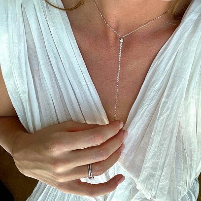 Срібне кольє - краватка з монетками 181280 №4