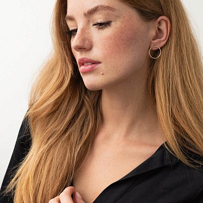 Золотые серьги "Круговорот" (2.0 см) с07789 №11