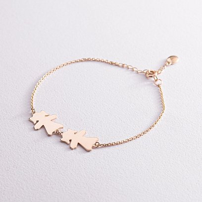 Браслет "Две девочки" в желтом золоте (возможна гравировка) з2088ж