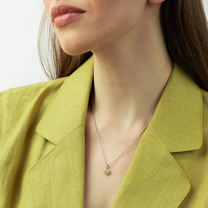 Золотой кулон "Сердечко" с бриллиантами пб0401lg №2