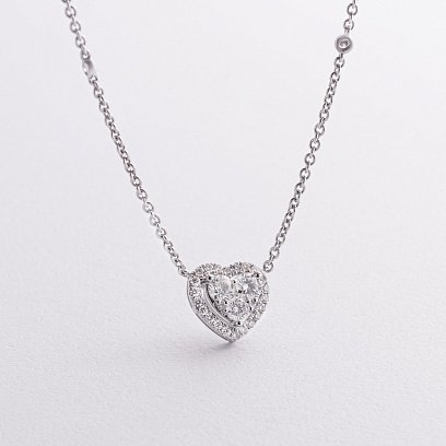 Золоте кольє "Сердечко" з діамантами колб0138ri