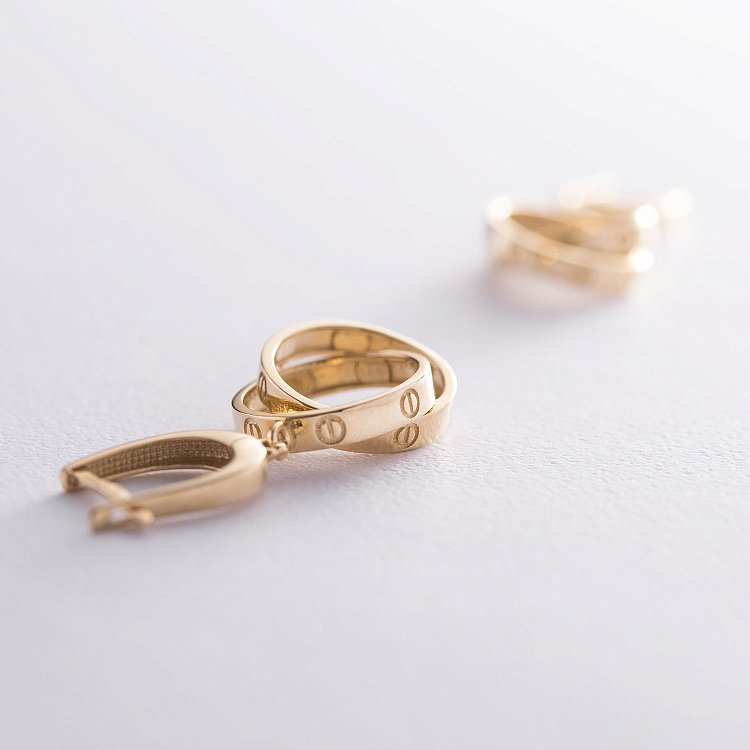 Золотые серьги Круги с06511 от ювелирного магазина Оникс - 3