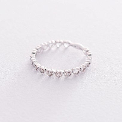 Золотое кольцо Сердечки с бриллиантами кб0306lg