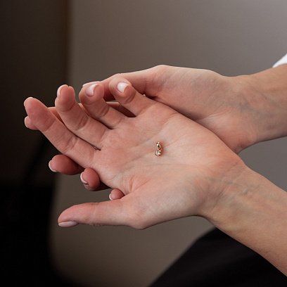 Золотой кулон с фианитом п03219 №2