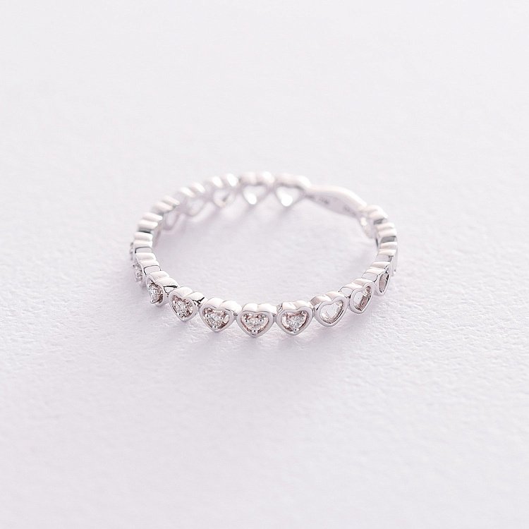 Золотое кольцо Сердечки с бриллиантами кб0306lg от ювелирного магазина Оникс