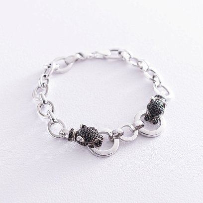 Золотий браслет "Пантери" (фіаніти)  б02540