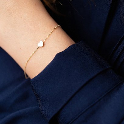 Браслет "Сердечко" у жовтому золоті б05185 №6