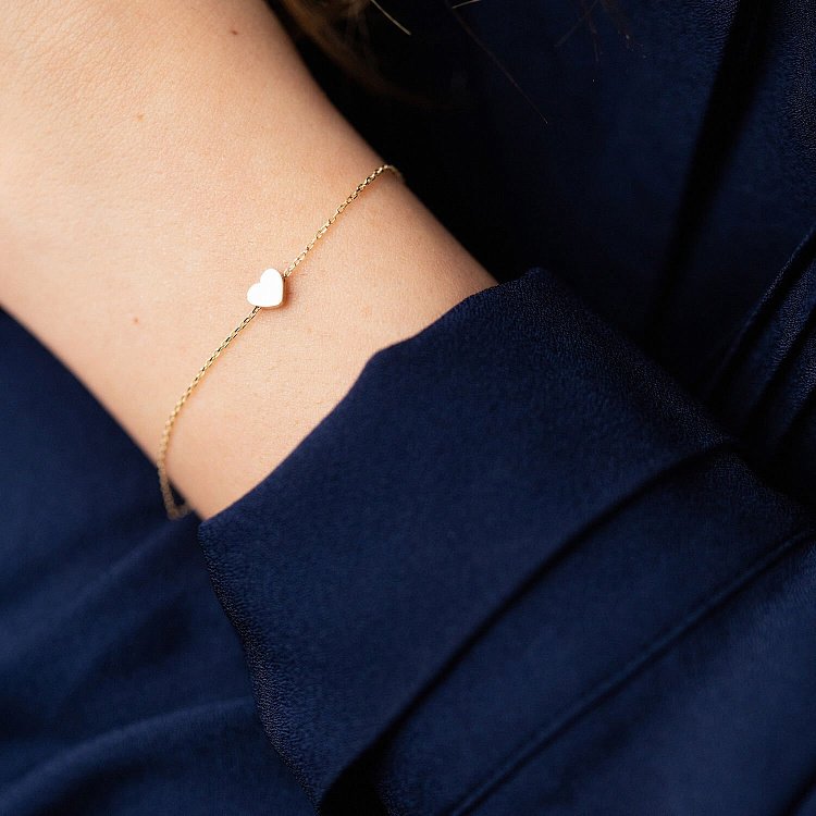 Браслет "Сердечко" у жовтому золоті б05185 від ювелірного магазину Онікс - 5