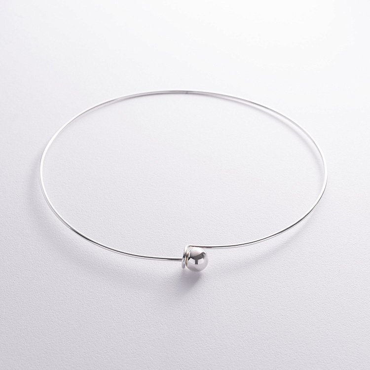 Колье - чокер "Adele" в серебре с шариком (8 мм) 181316 от ювелирного магазина Оникс