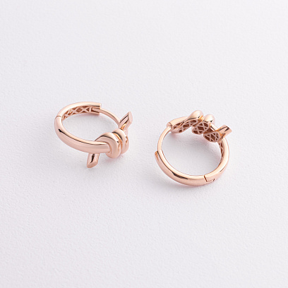 Серьги - кольца "Brigitte" в красном золоте с09541 №2