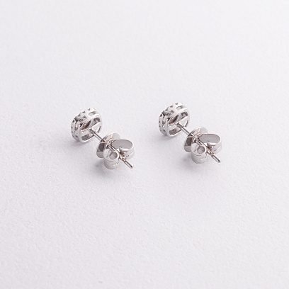 Золоті сережки - пусети (діаманти) сб0643ca №3