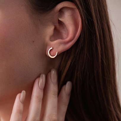 Сережки - пусети "Мерилін" у червоному золоті с08176 №2