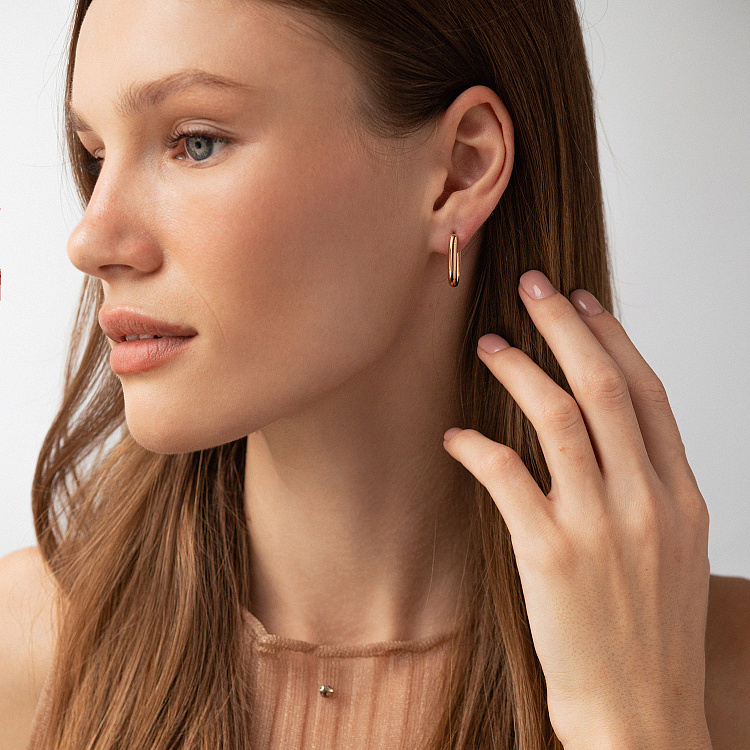 Серьги в красном золоте с09208 от ювелирного магазина Оникс - 1