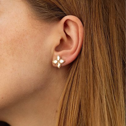 Золоті сережки - пусети "Конюшина" с08739 №2