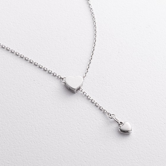 Серебряное колье "Сердечко" (регулируемая длина) OR121165 №5