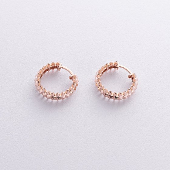 Серьги - кольца в красном золоте с08550 №5