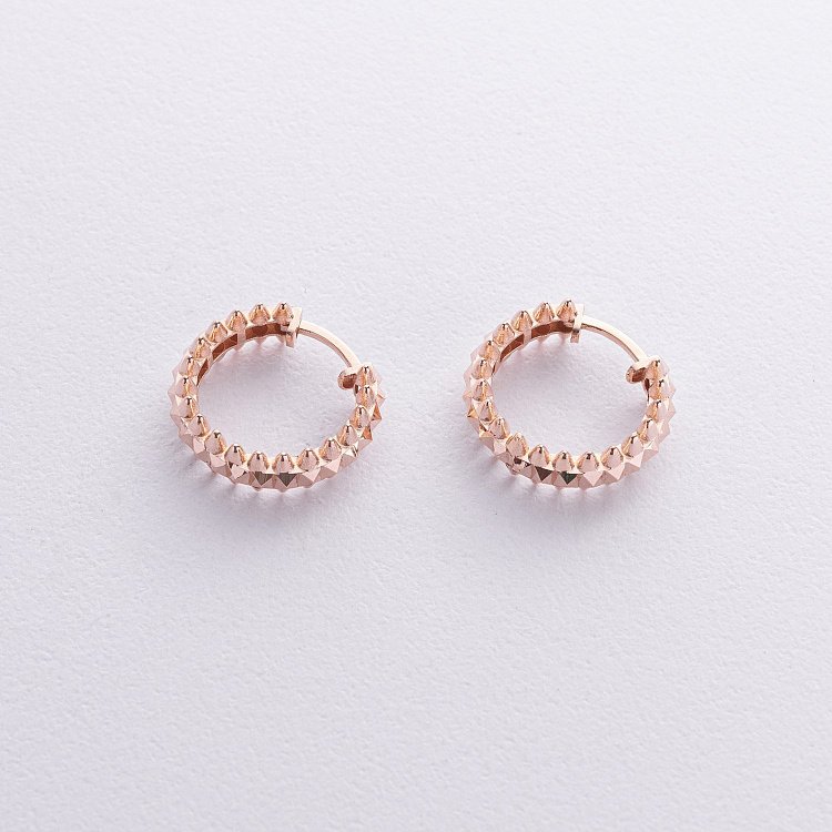 Серьги - кольца в красном золоте с08550 от ювелирного магазина Оникс - 4