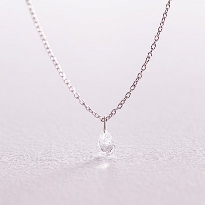 Золоте кольє "Крапелька" з діамантом колб0095di