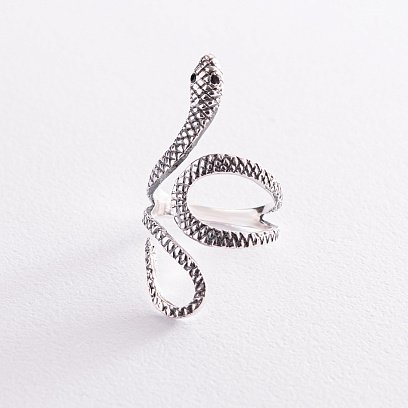 Серебряное кольцо "Змея" 112645