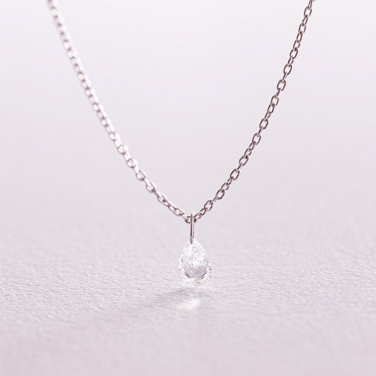 Золоте кольє "Крапелька" з діамантом колб0095di від ювелірного магазину Онікс