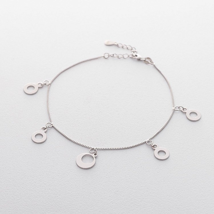 Серебряный браслет на ногу 141362 от ювелирного магазина Оникс