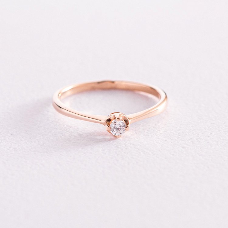 Золота заручальна каблучка з діамантом кб0153 - 5 Золота заручальна каблучка з діамантом кб0153 від ювелірного магазину Онікс - 5