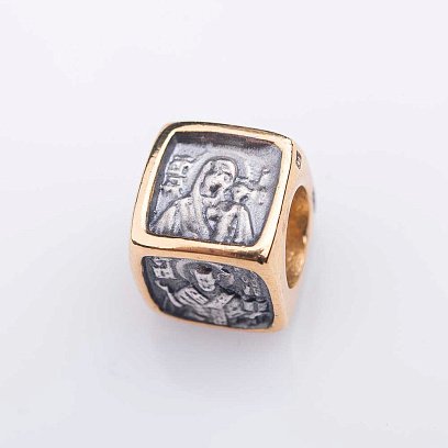 Серебряный шарм "Деиус" с позолотой 132298 №5