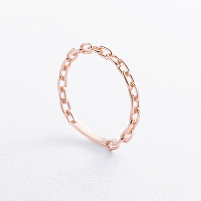 Кольцо "Цепочка" в красном золоте к08498