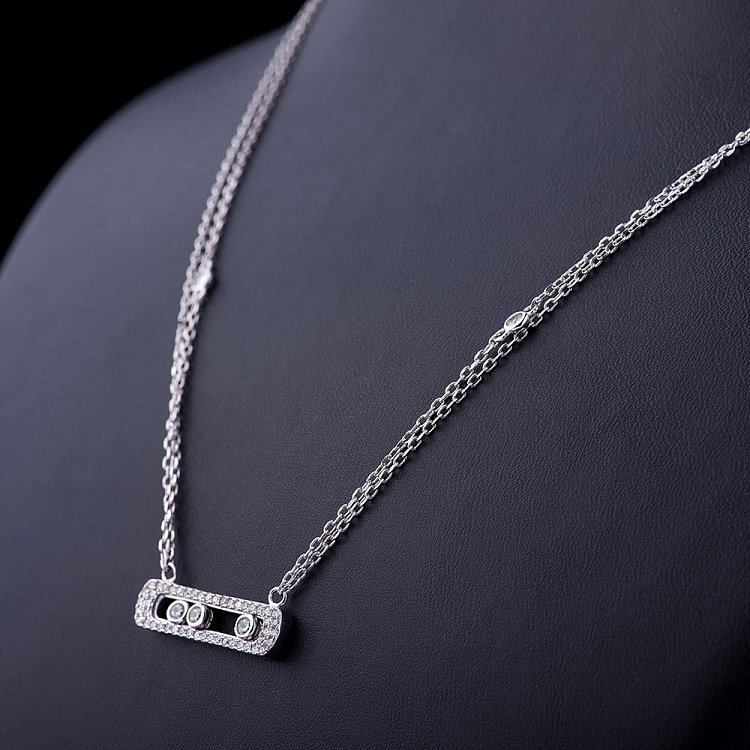 Срібне кольє з фіанітами 18484 від ювелірного магазину Онікс - 1