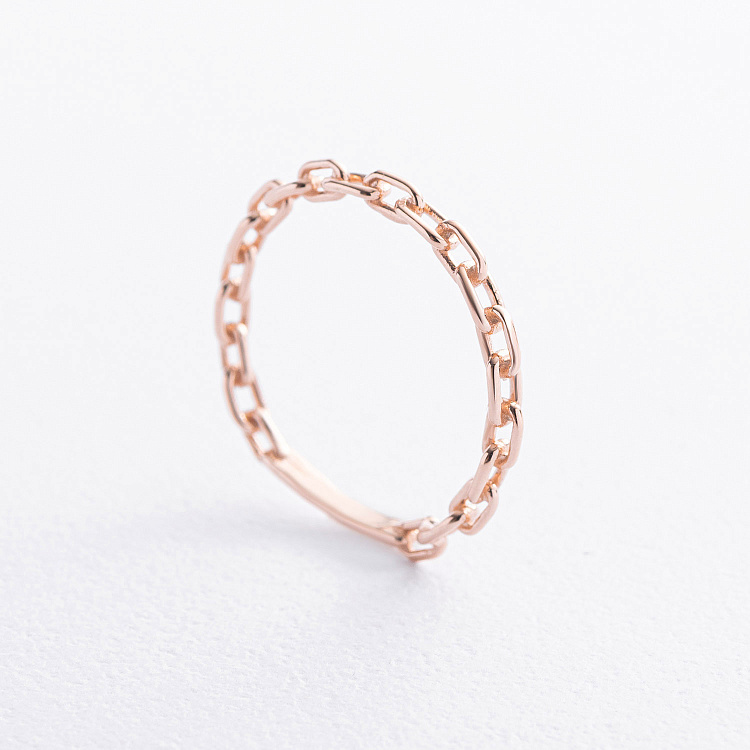 Кольцо "Цепочка" в красном золоте к08498 от ювелирного магазина Оникс