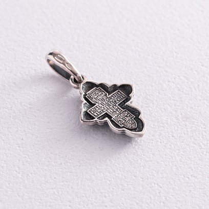 Серебряный крестик с чернением 131738 №2