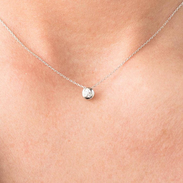 Золоте кольє c одним камінчиком "Мінімалізм" кол00722 від ювелірного магазину Онікс - 5