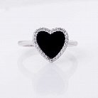 Срібний перстень "Серце" (фіаніти, онікс) 111882 от ювелирного магазина Оникс - 1